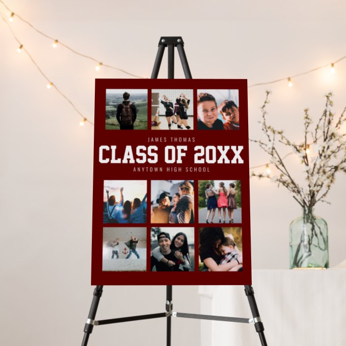 Custom Red Graduation Party Keepsake Photo Display Foam Board | Zazzle.com