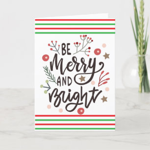 Custom Red Green Candy Stripes Christmas QR Code Holiday Card