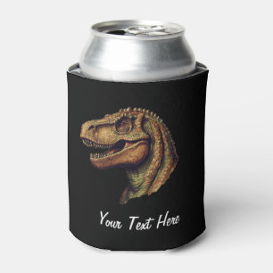 Custom Red Green Dinosaur T-Rex Tyrannosaurus      Can Cooler