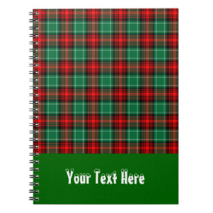 Custom Red Green Holiday Plaid Notebook
