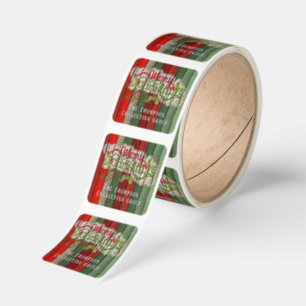 Custom Red Green Weathered Wooden Planks Pattern Square Sticker