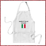 Custom Red Green &amp; White Italian Flag Kitchen  Adult Apron at Zazzle
