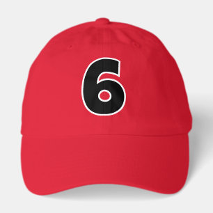 Custom red hat with your lucky team number