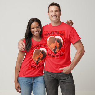 Custom red heart shape photo T-Shirt