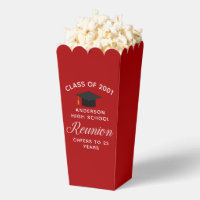 Custom Red High School Reunion Party Popcorn