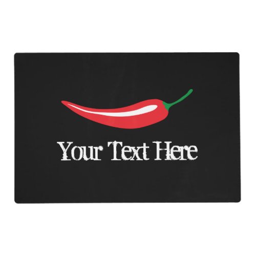 Custom red hot chili pepper laminated placemats