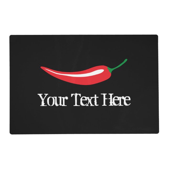 Custom red hot chili pepper laminated placemats (Front)