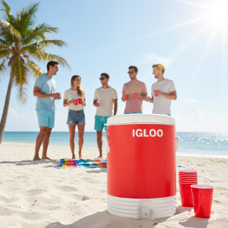 Custom Red Igloo Cooler 10 Gallon with Name
