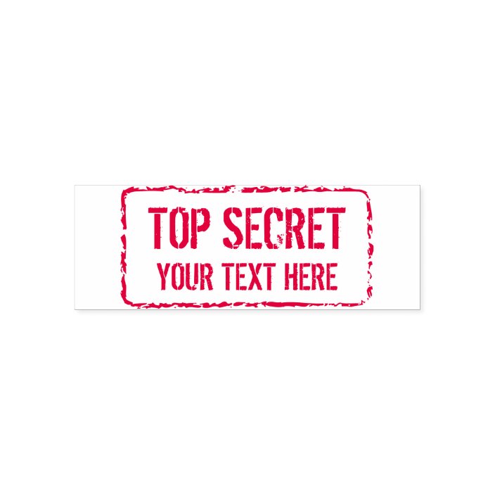 Custom Red Ink Top Secret Confidential Logo Self Inking Stamp Zazzle Com