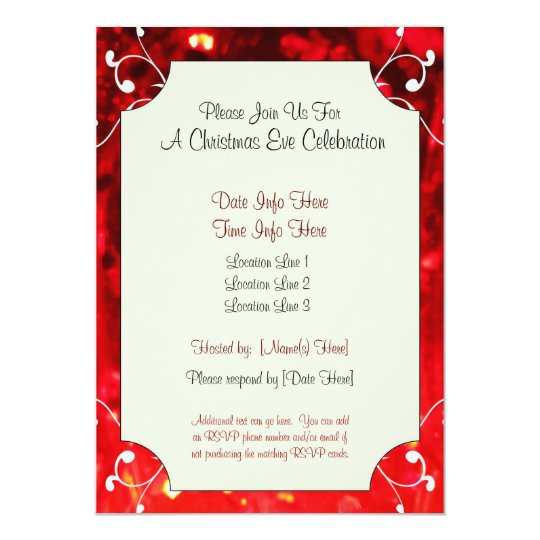 Custom Red Jewel Christmas Eve Celebration Invites
