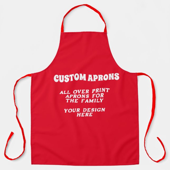 Custom Red Kitchen Apron Personalized Design Chef (Front)