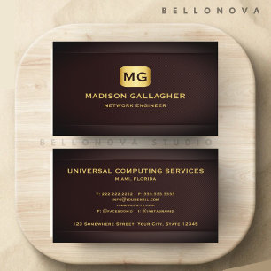 Custom Red Maroon Gold Technology Professional Business Card