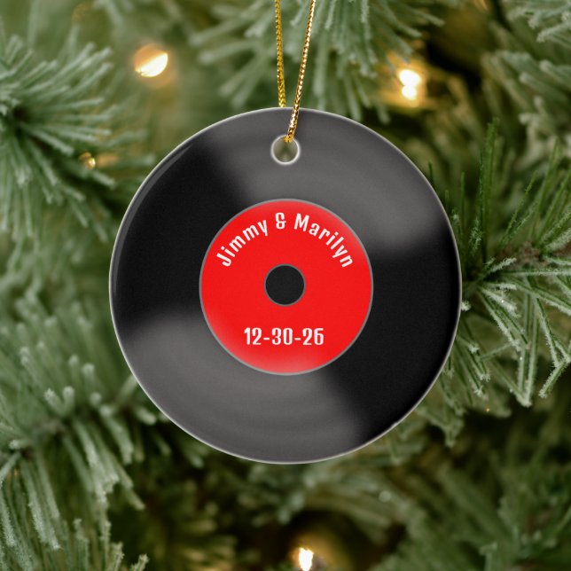 Custom Red Marriage Record Ornament  (Tree)