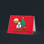 Custom Red Merry Chrismukkah Snowman with Menorah Holiday Card<br><div class="desc">Merry Chrismukkah with a fun snowman, menorah and Christmas tree on a red background. Change out the text to whatever greeting works for you by clicking on Personalize this above. If you blend the holidays, or you know someone that celebrates both Hanukkah and Christmas, then send them these awesome snowman...</div>