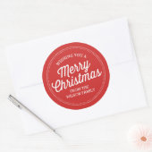 Custom Red Merry Christmas Stickers (Envelope)
