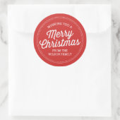 Custom Red Merry Christmas Stickers (Bag)