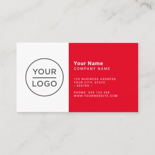 Custom red modern minimalist any color business card