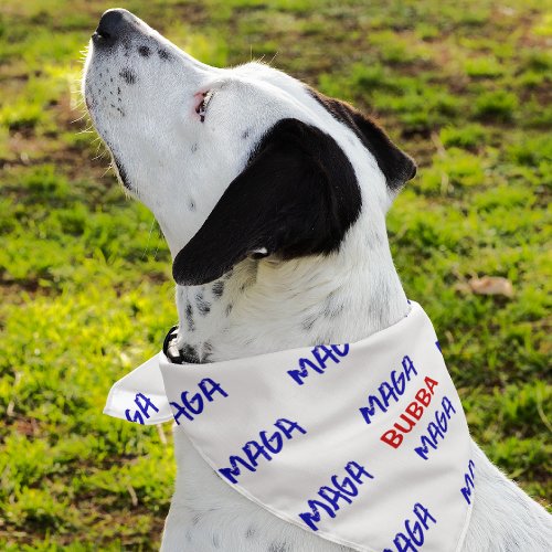 Custom Red Name on Navy Blue MAGA Dog Bandana 