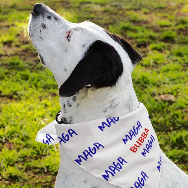 Custom Red Name on Navy Blue MAGA Dog Bandana  (Creator Uploaded)