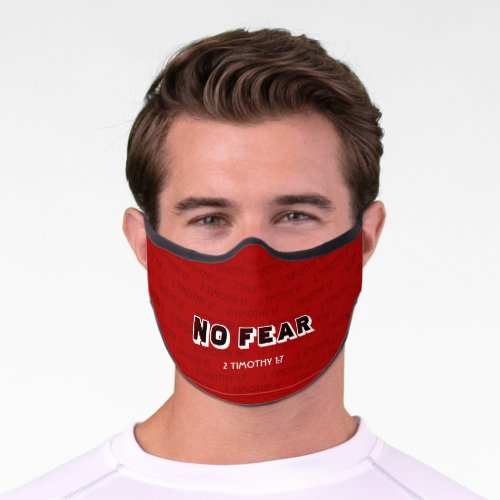 Custom Red NO FEAR Christian Premium Face Mask