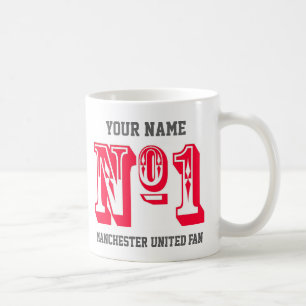 Custom Red Number 1 Sports Team Fan Personalized Coffee Mug