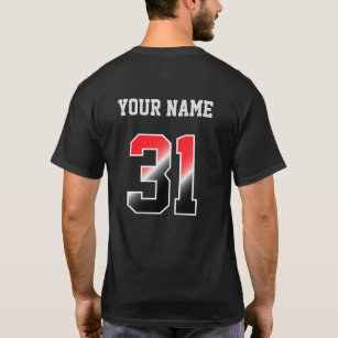 Custom Red Number 31 Personalized  T-Shirt