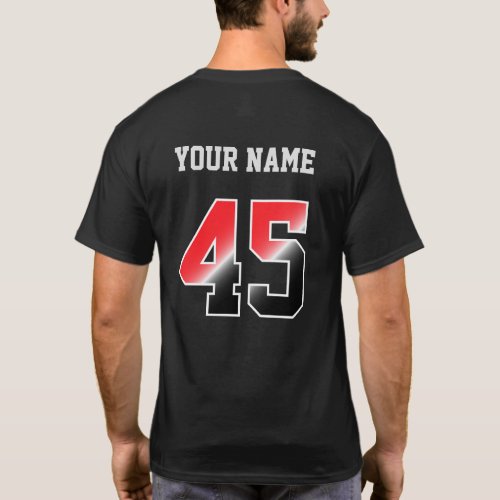 Custom Red Number 45 Personalized  T_Shirt