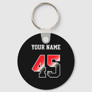 Custom Red Number 45 Personalized T Shirt Keychain
