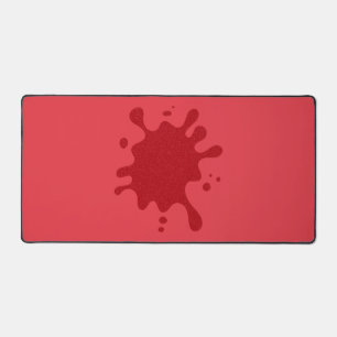 Custom Red on Red Ink Splat Desk Mat
