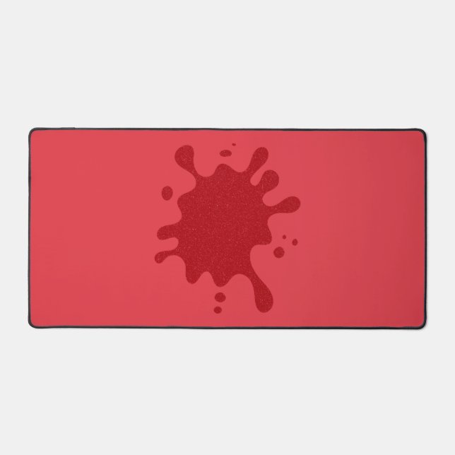 Custom Red on Red Ink Splat Desk Mat (Front)