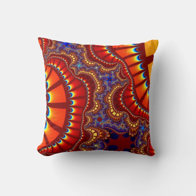 Custom Red Orange Remix Throw Pillow (Front)