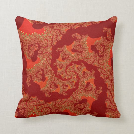 Custom Red Orange Swirl Throw Pillow