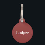 Custom Red Pet ID Tag<br><div class="desc">Customize this ID Tag with your pet's name on the front and contact info on the back. White text on a red background.  Perfect for your fur family!</div>
