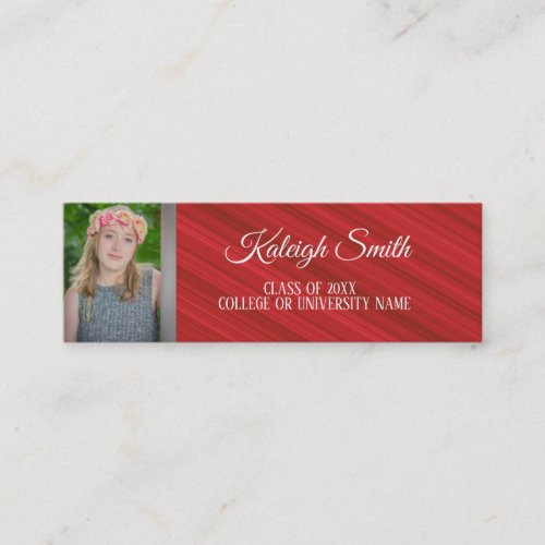 Custom Red Photo Graduation Insert Name Card