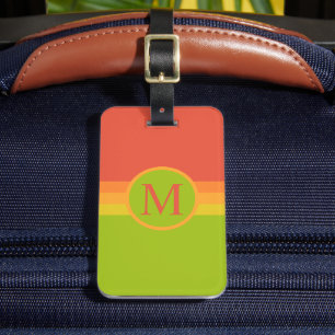 Custom Red Pink Peach Yellow Green Color Block Luggage Tag