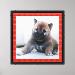 Custom Red Plaid Canvas Print – Add Your Pet Photo