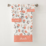Custom Red Poppies Botanical Towels