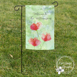 Custom Red Poppies Garden Flag