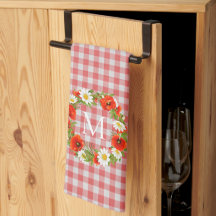 Custom Red Poppies White Yellow Daisies Wreath