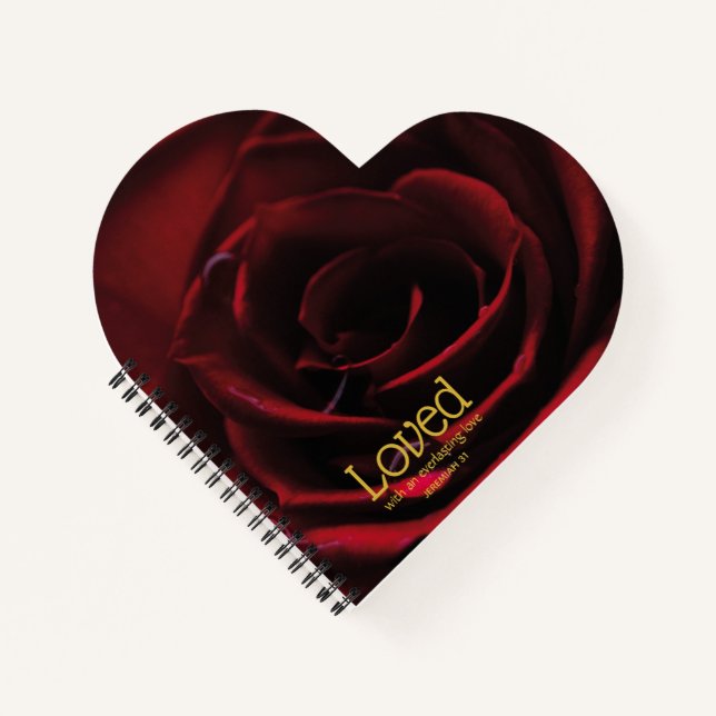 Custom Red Rose LOVED EVERLASTING LOVE  Notebook (Front)