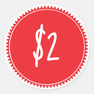 Custom Red Sale Price tag Round Sticker