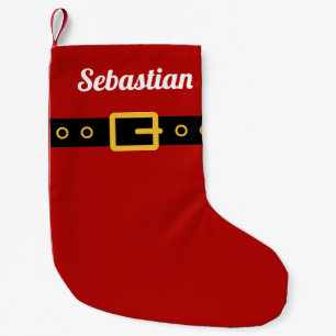 Custom red Santa brushed poly Christmas stocking