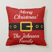 Custom red Santa Claus suit Christmas throw pillow