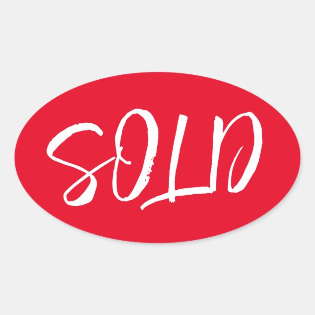 Custom Red Sold Sticker (Front)