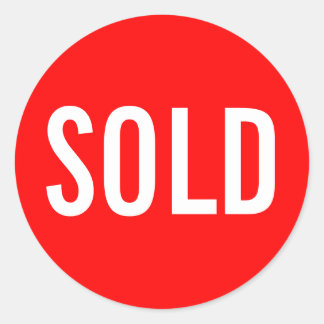Custom Red Sold Sticker