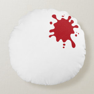 Custom Red Splash Round Pillow 16"