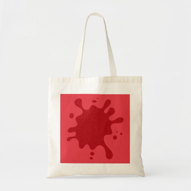 Custom Red Splash Tote Bag – Editable Design (Front)