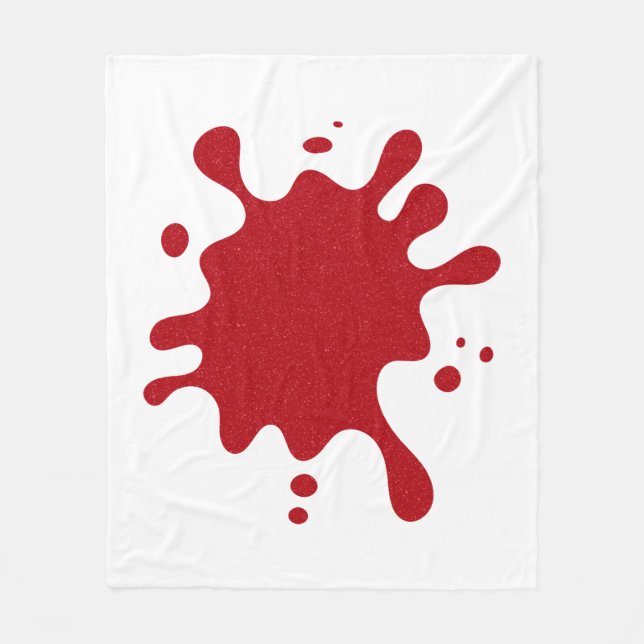 Custom Red Splatter Fleece Blanket (Front)