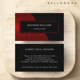 Custom Red Stripes Black White Dot Professional Business Card