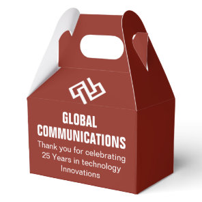 Custom Red Technology Business Anniversary Party Favor Boxes